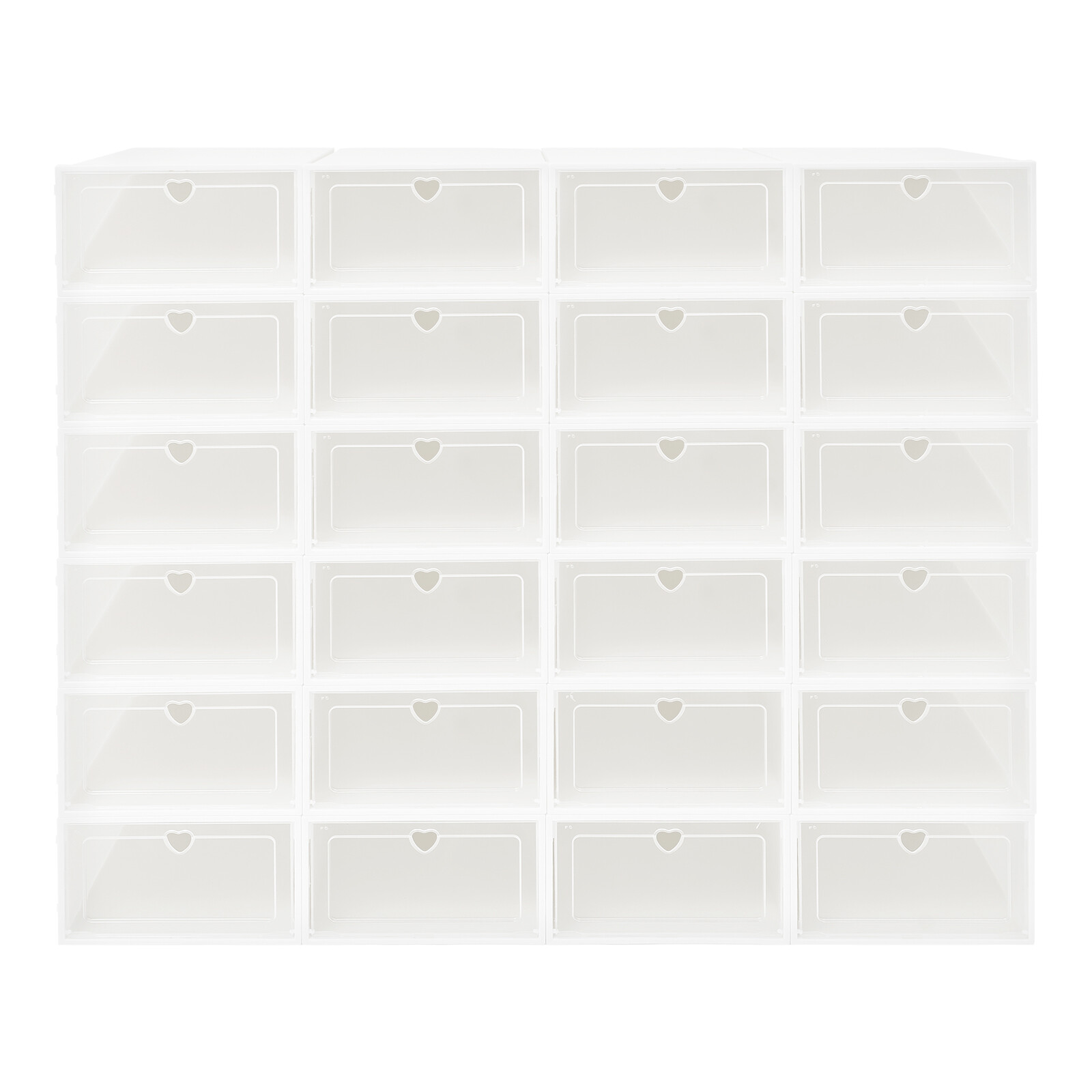 24pcs Shoe Storage Box Shoes Case Transparent Stackable Shoe Organizer Container