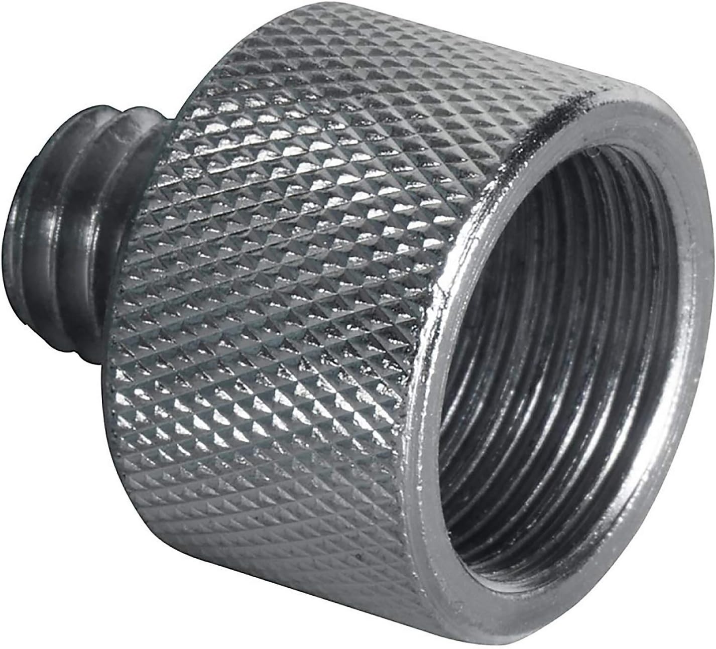 Versatile 3/8" to 5/8" Mic Adapter for Light Stands - Durable Chrome Finish