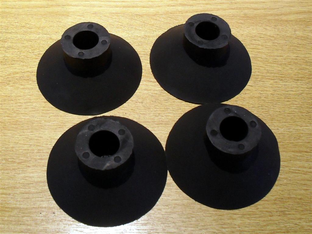 Rubber foot set for classic boot luggage rack 4 x feet 70mm diameter 15mm hole