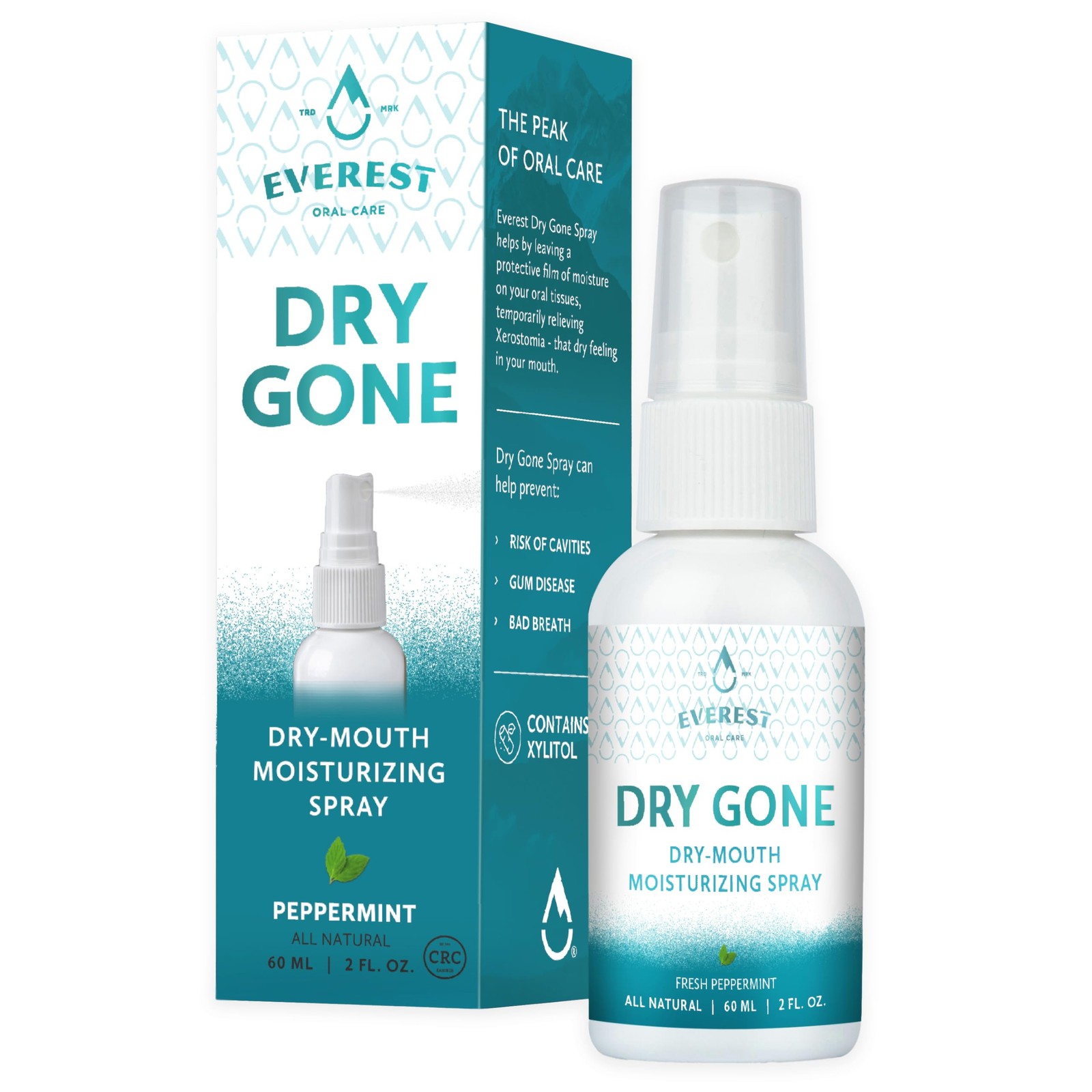 Natural Dry Mouth Moisturizing Spray with Xylitol - Dry Gone Throat Moisturiz...