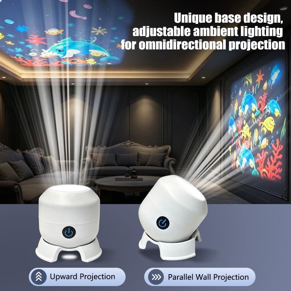 Dynamic Rotating Led Projector Lights Ocean Scene Rotating Night Lamp for Kids