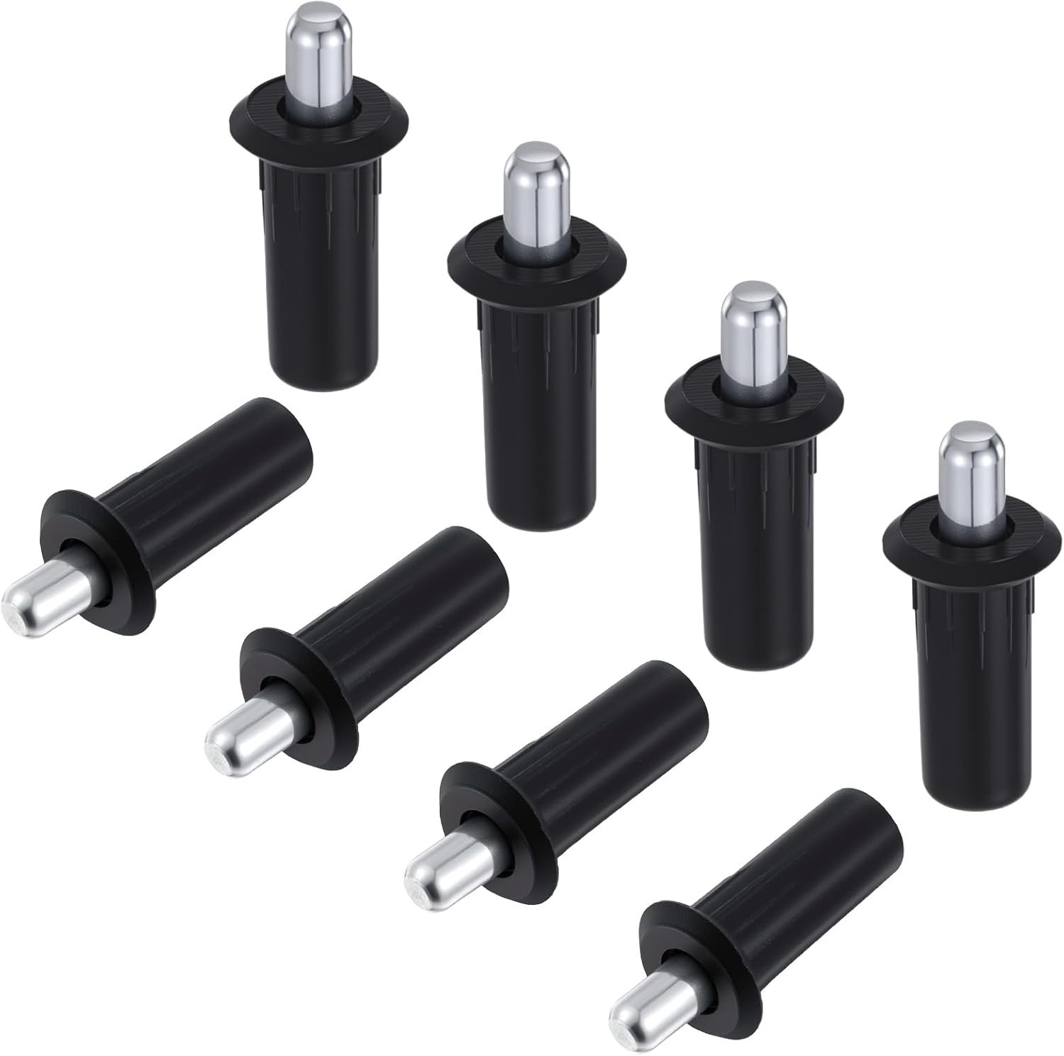 8pcs Cabinet Door Repair Pins Blinds Spring Loaded black&silver