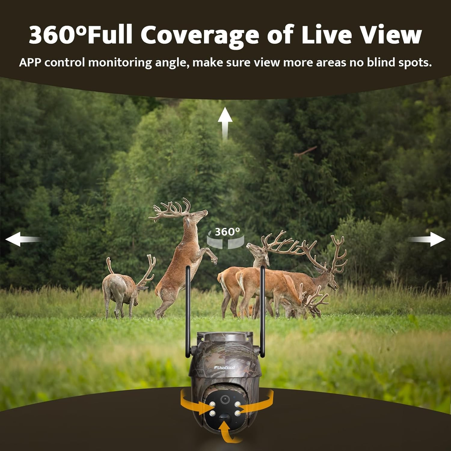 Cellular Trail Cameras Live View Solar Powered 360° Deer Cameras Game Cameras T