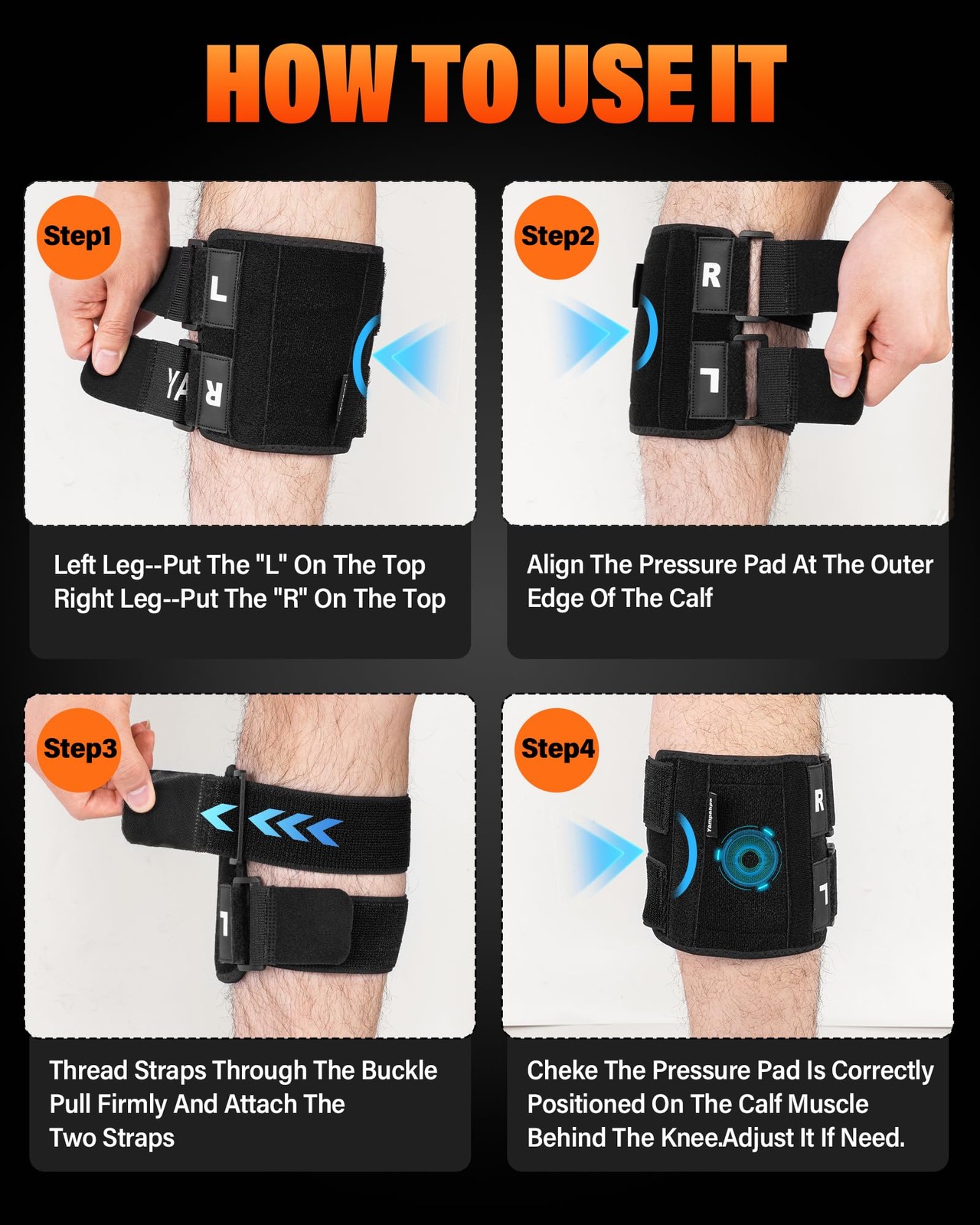 Yampahpa Calf Sciatica Relief Device Brace for Sciatica for Men，Calf Braces for