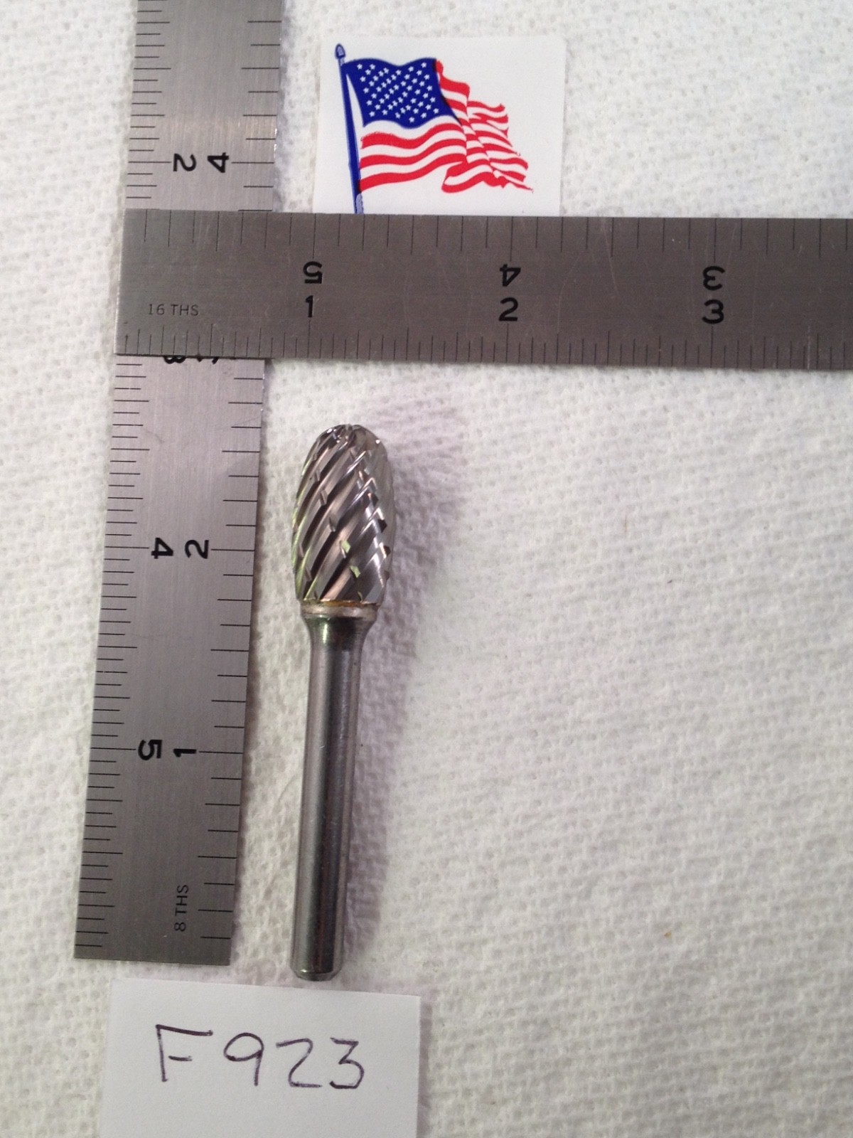 1 NEW FALCON / SGS 1/4" SHANK CARBIDE BURR SE-5 STEEL CUT. OVAL SHAPE (F923)