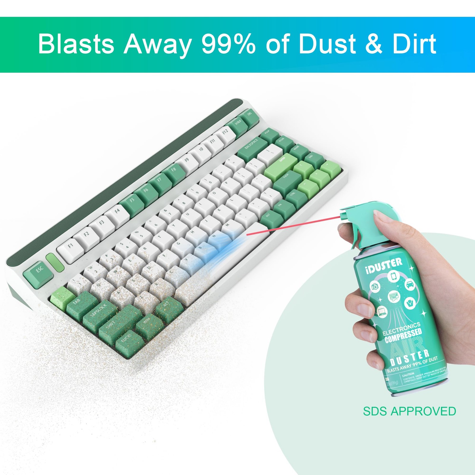 Canned Duster Spray for Computers - 3.5oz Keyboard Cleaner, 2PCS