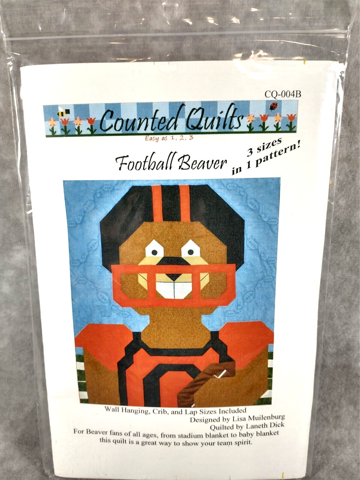 Oregon State Football Beaver Pieced Quilt Pattern Counted Quilts CQ-004B