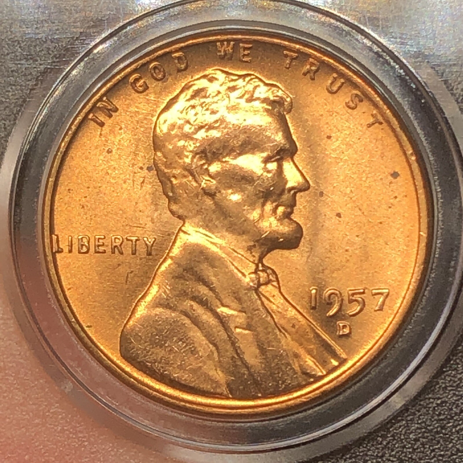 1957 D Lincoln Wheat Cent Penny BU Nice Red Coin Free Shipping, Free Returns