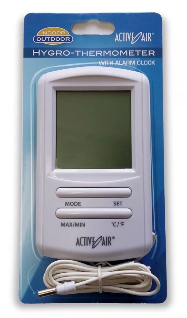 Active Air Indoor-Outdoor Temp Thermometer W/ Hygrometer SAVE $$ W/ BAY HYDRO