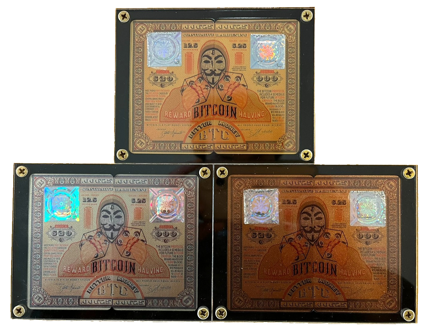 2020 ColdKey "Third Bitcoin Block" Halving Physical Wallet Trio