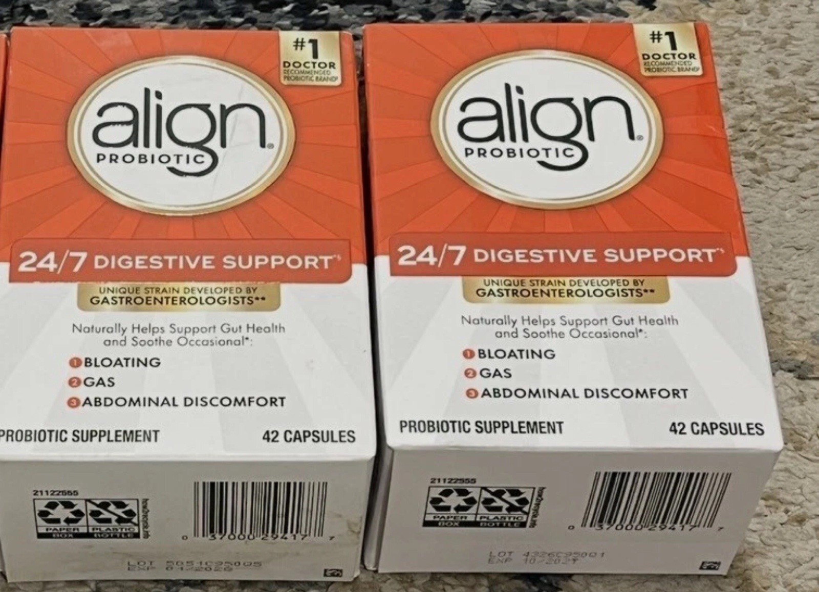 Align Probiotic 24/7 Digestive Support 42 Capsules, 2 Pack, Exp 2027