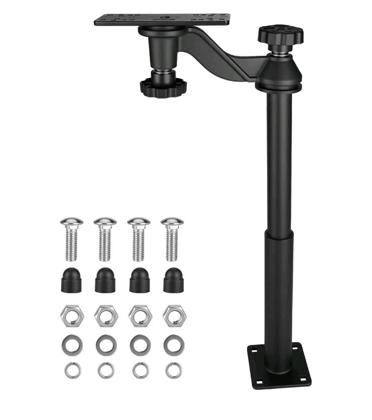 20.7” Adjustable Telescoping Fish Finder Mount for Boats,For 5"-12" Fishfinders