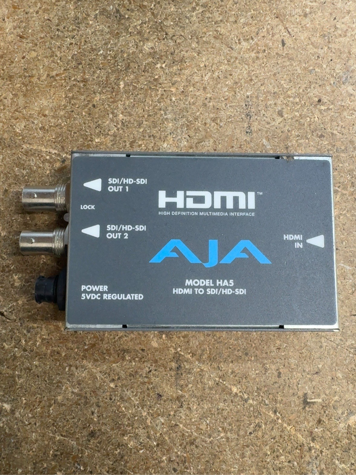 AJA HA5 HDMI to SDI HD-SDI Video Mini Converter Dual BNC Outputs Untested t8 b11