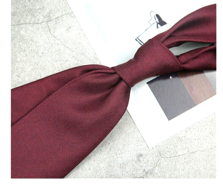 New Classic Solid Red JACQUARD WOVEN 100% Silk Men's Necktie Tie