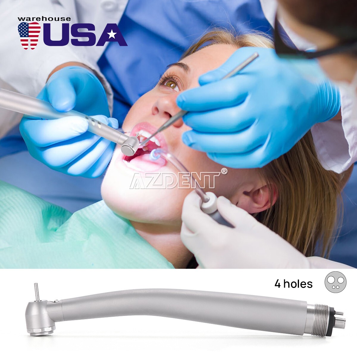 20X Dental E-generator LED High Speed Ceramic Torque Head Handpiece 4 Hole
