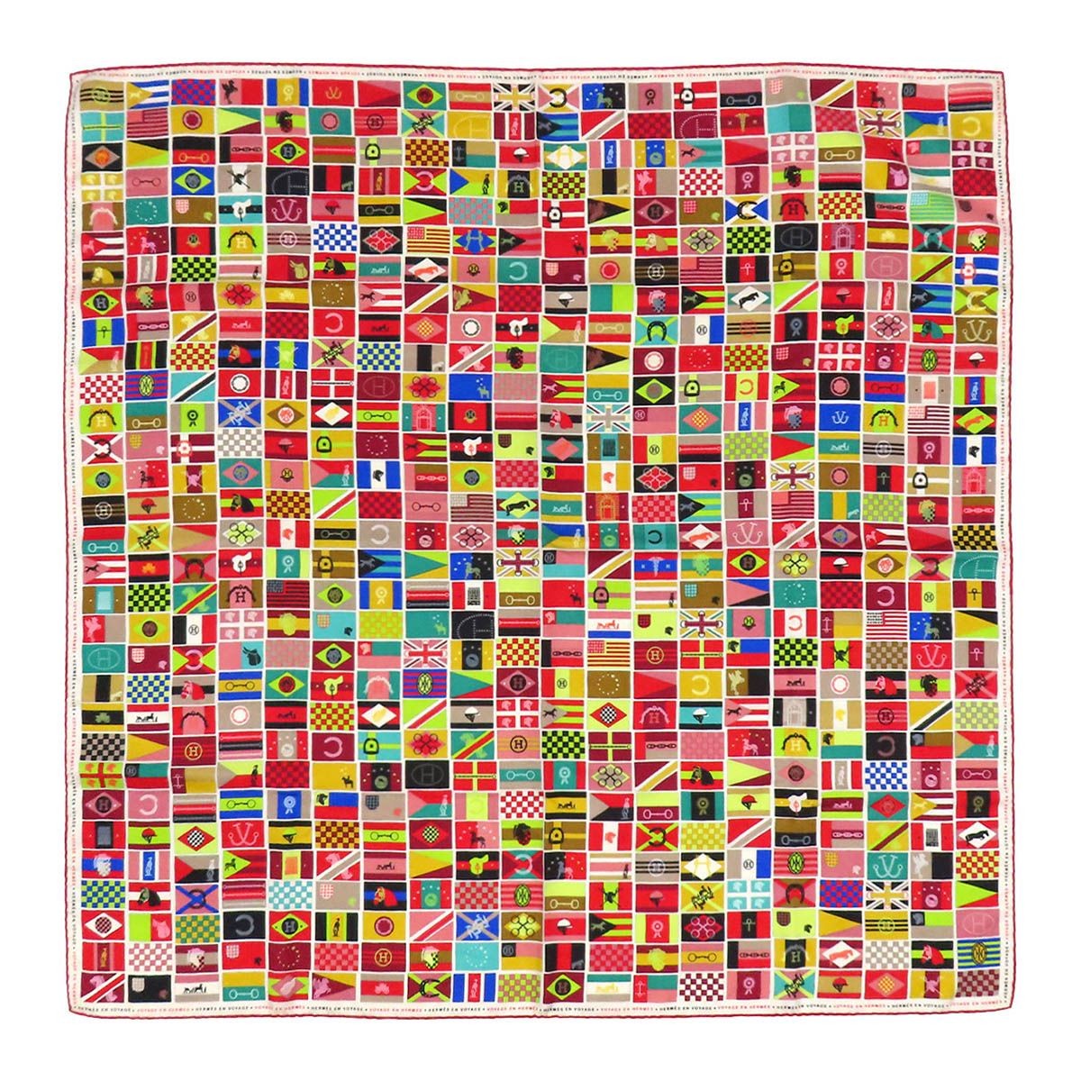 HERMES EN VOYAGE Scarf Flag Unisex Multicolor