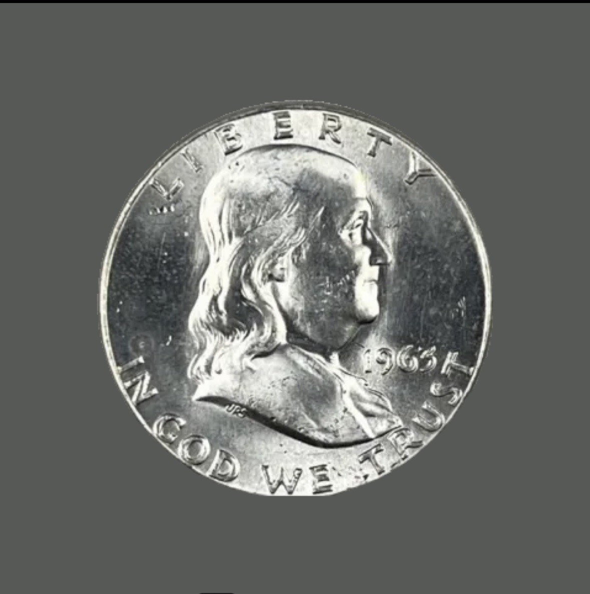 1963 (D) Ben Franklin Half Dollar US 90% Silver