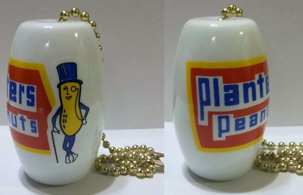 A Charming Set of 2 Planters Peanut Sign Ceiling Light/ Fan Pulls