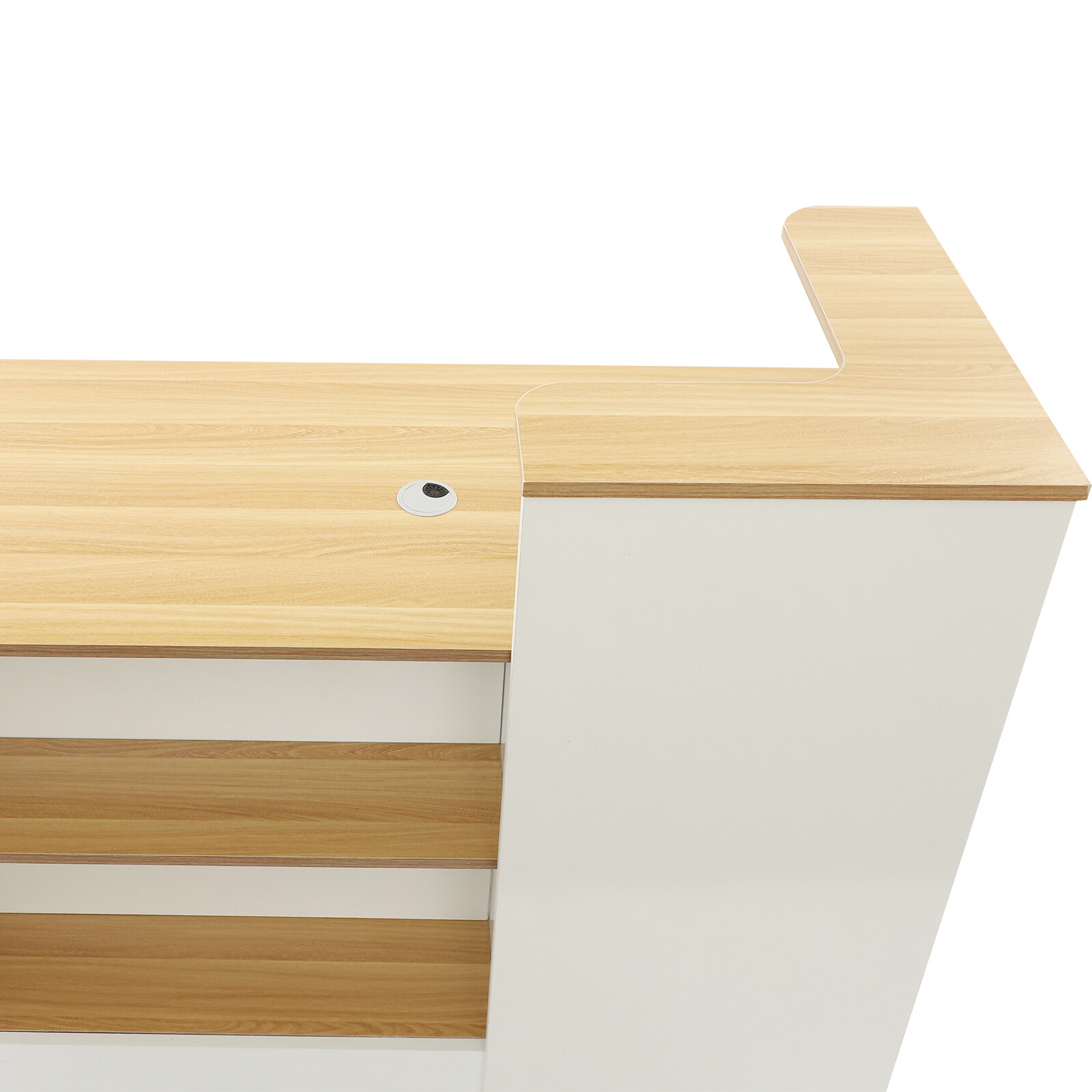 Free Standing Reception Desk Reception Checkout Counter with Drawer & Cabinet