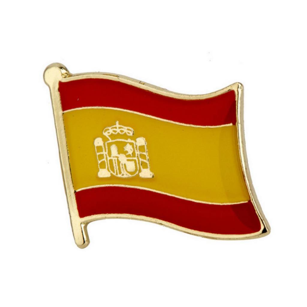 SPAIN FLAG LAPEL PIN 0.5" Spanish Pride Waving Hat Tie Tack Small Badge Pinback