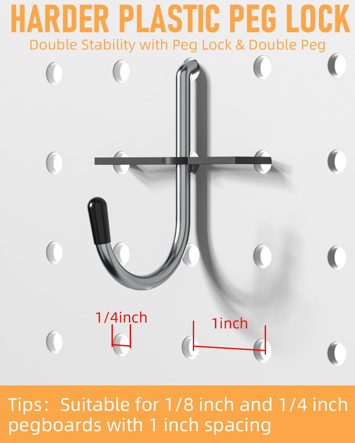 INCLY Pegboard Hooks Set for Hanging Tools, 206PCS Heavy Duty Peg Hook Hanger...