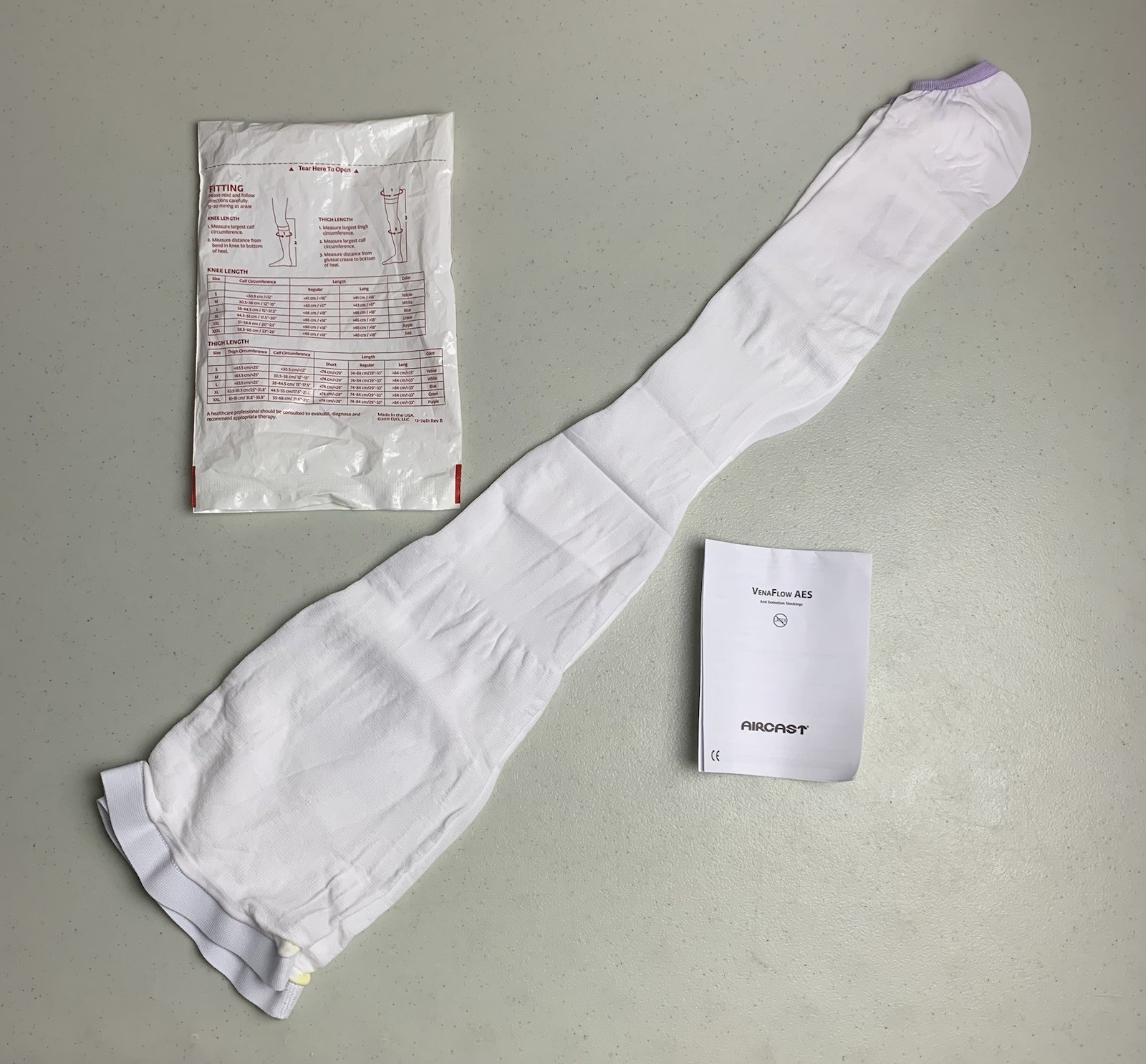 VENAFLOW AES COMPRESSION STOCKINGS 1 Pair New Size XXL 2XL Open toe White