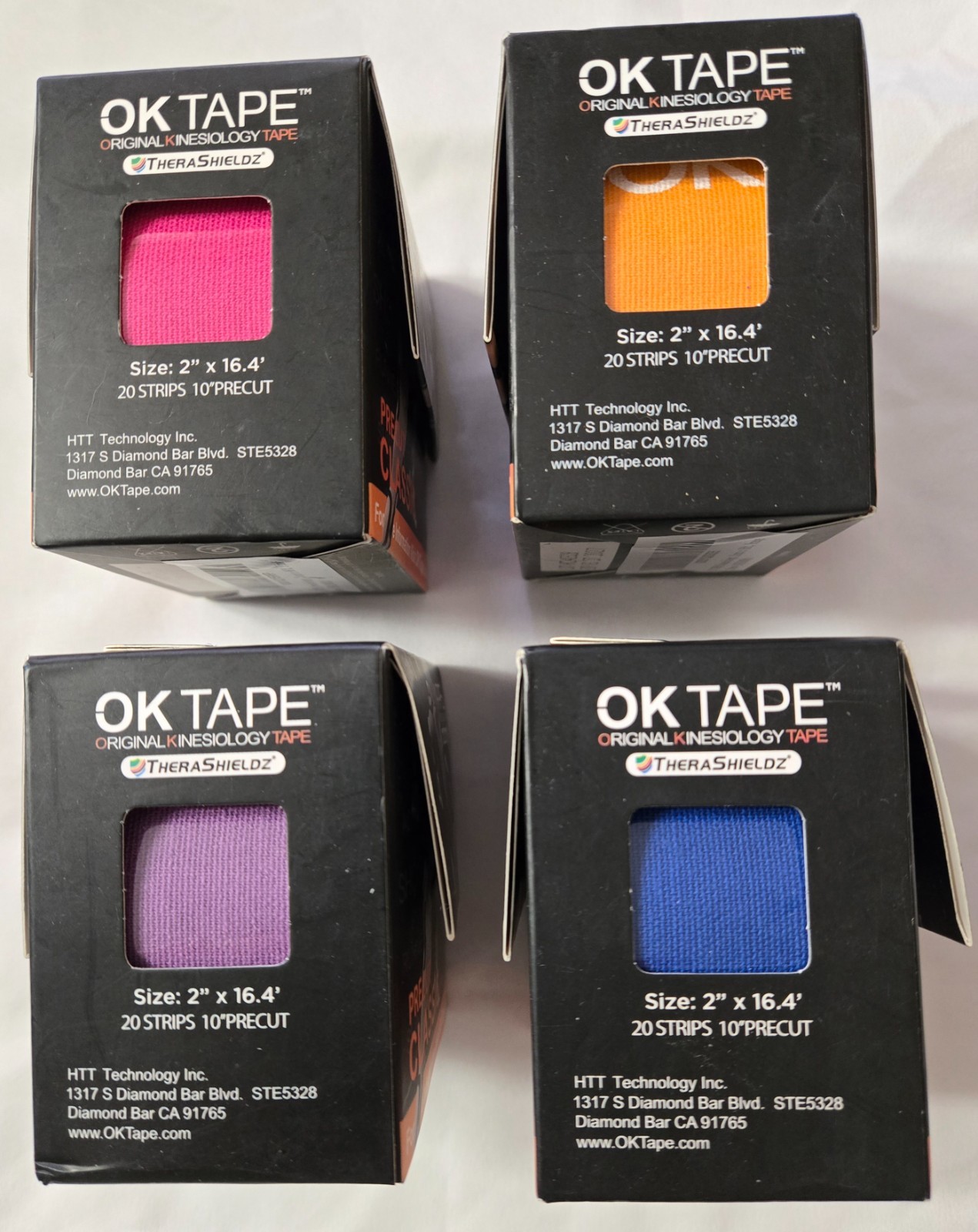 Lot of 4-OK Tape Precut Classic Kinesiology Tape-2in x 16.4 ft-Exp 2027