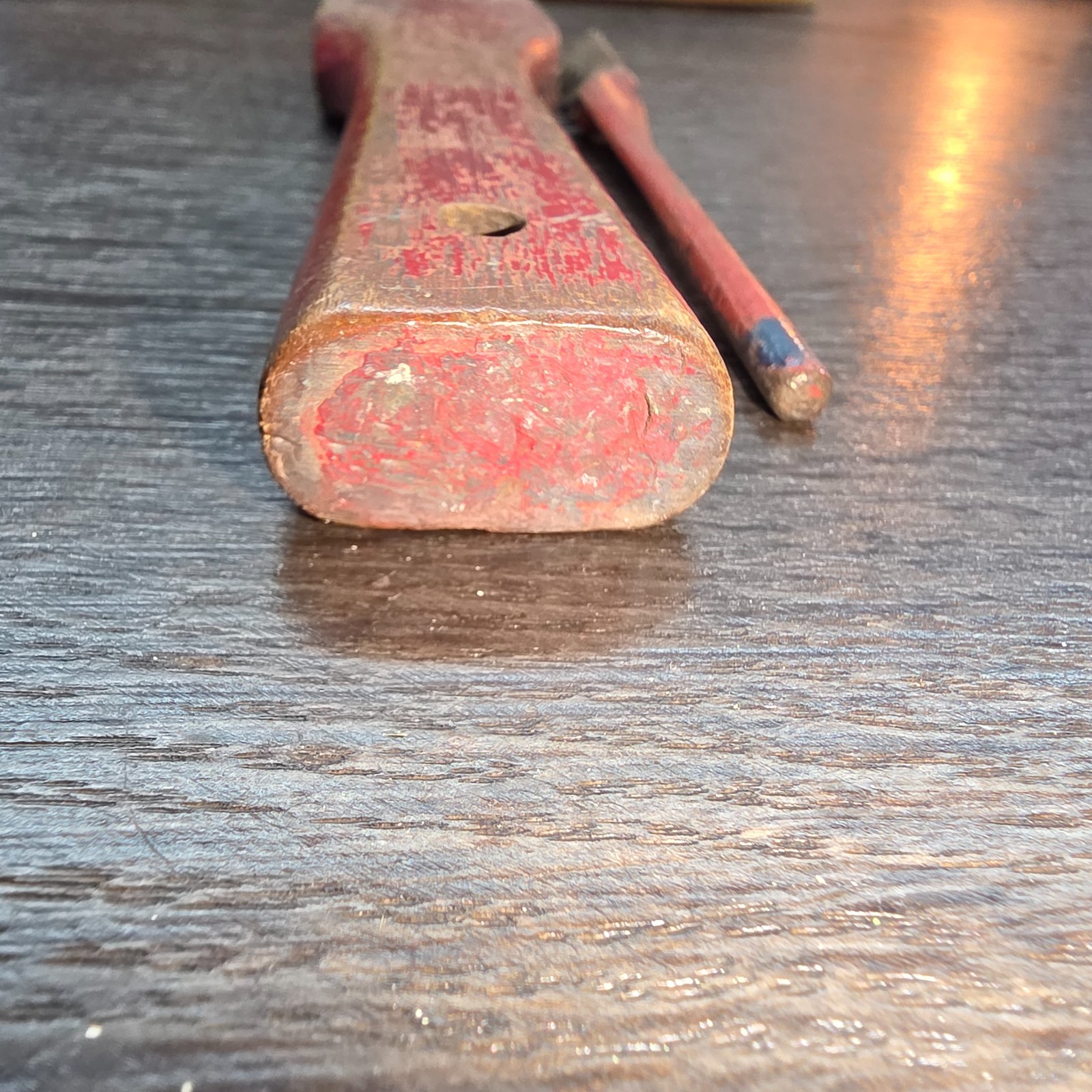 VINTAGE RED DEVIL WOOD HANDLE PAINT SCRAPER AND GLASS CUTTER