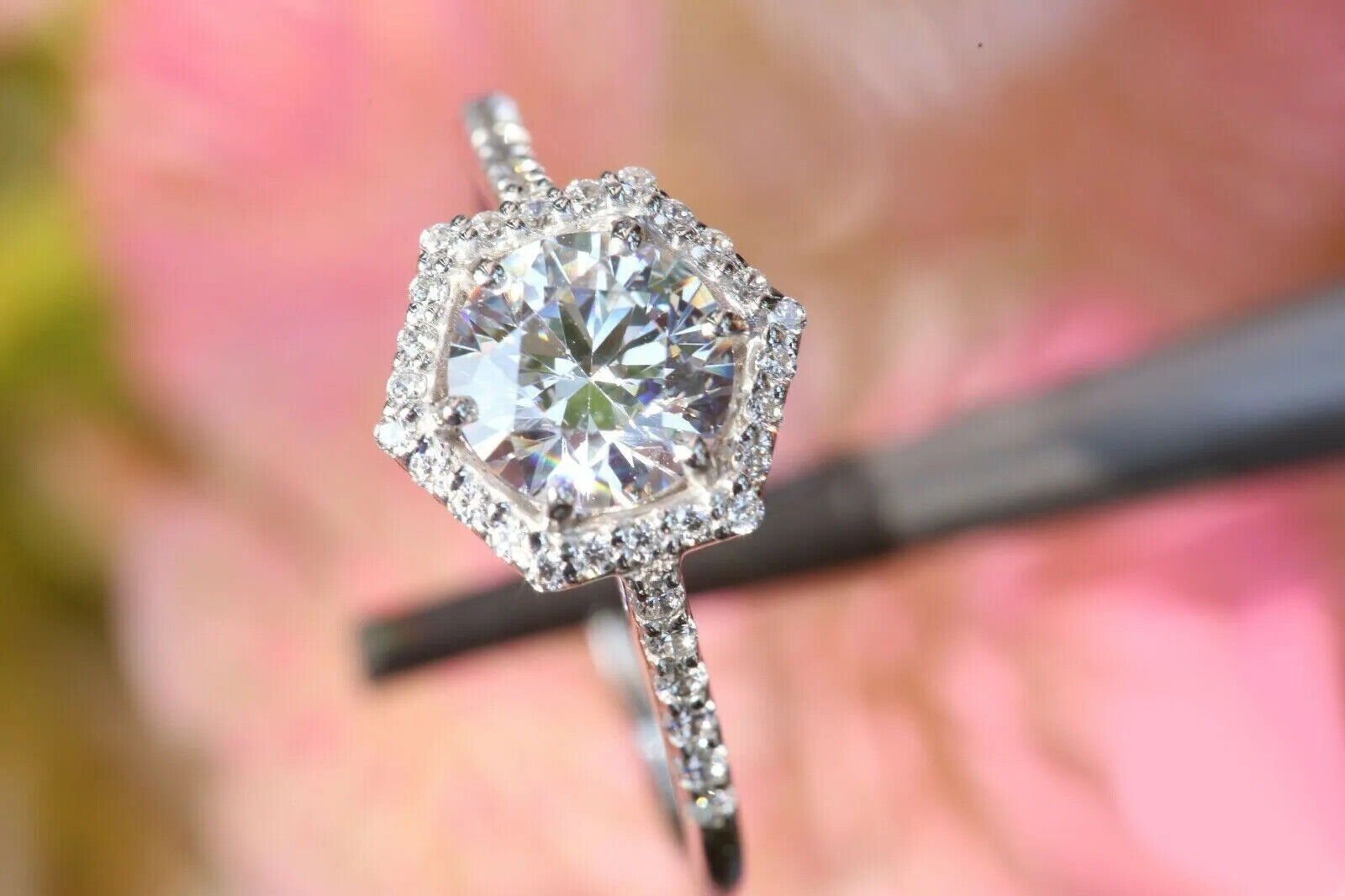 White Diamond Round Cut 2.10 Ct Lab-Created Engagement Ring 925 Sterling Silver