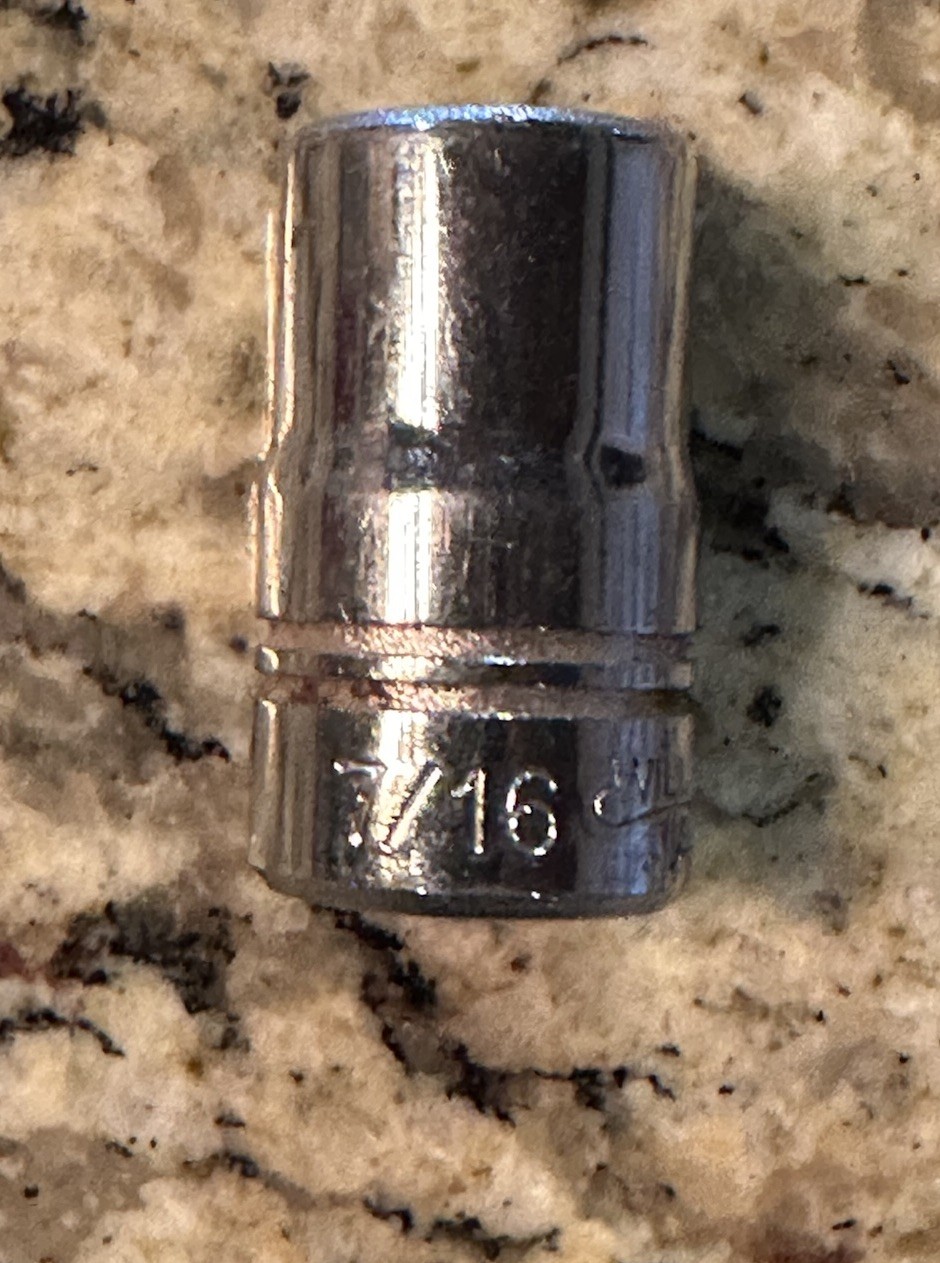WILLIAMS ST-814 7/16" x 1/2" DRIVE 8 POINT SHALLOW SOCKET NICE MECHANIC TOOL