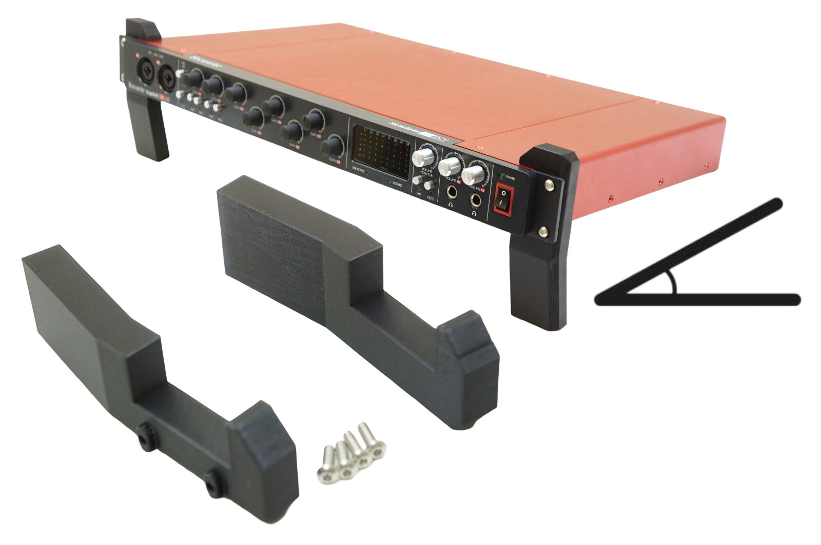 Angled Desk Stand Bracket Set for Focusrite Scarlett 18i20 Gen1 & Gen2