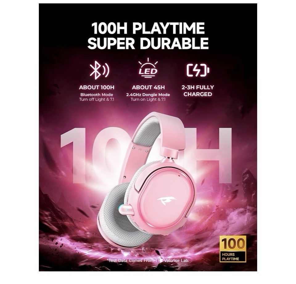 Valorise Wireless Gaming Headset, 7.1 Surround Sound.