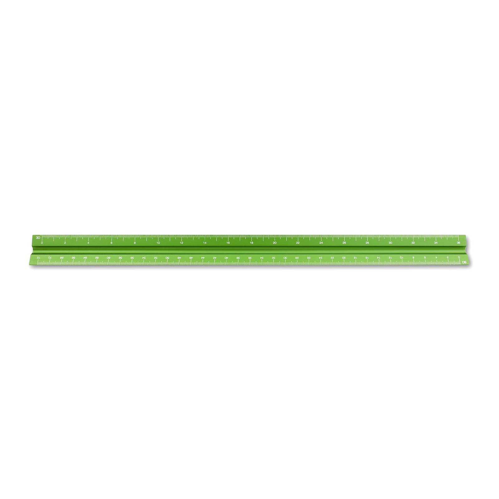 Alumicolor Aluminum Engineer Solid Drafting Scale, 12IN, Green 12 Inch