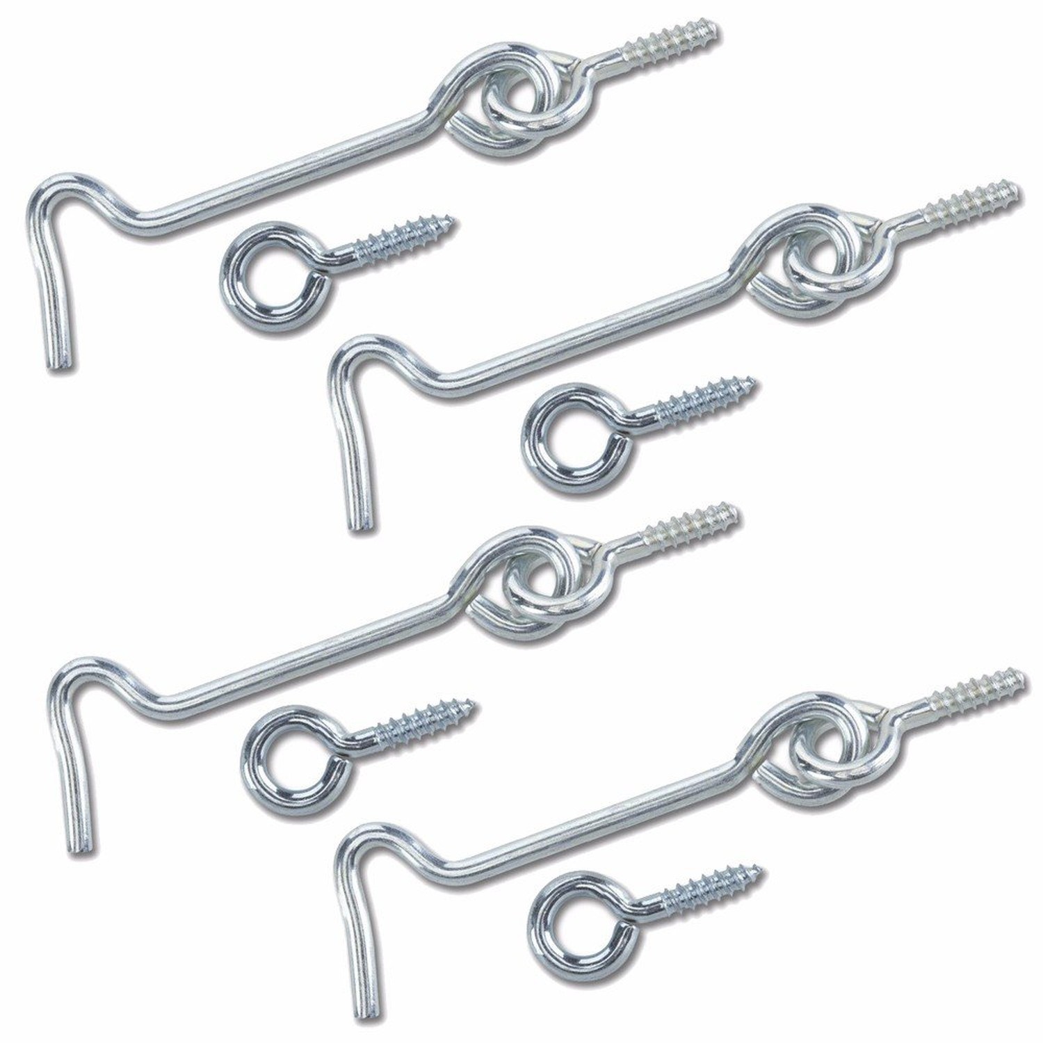 Wideskall® 2" inch Zinc Plated Wire Gate Hook and Eye Latch (Pack of 4)