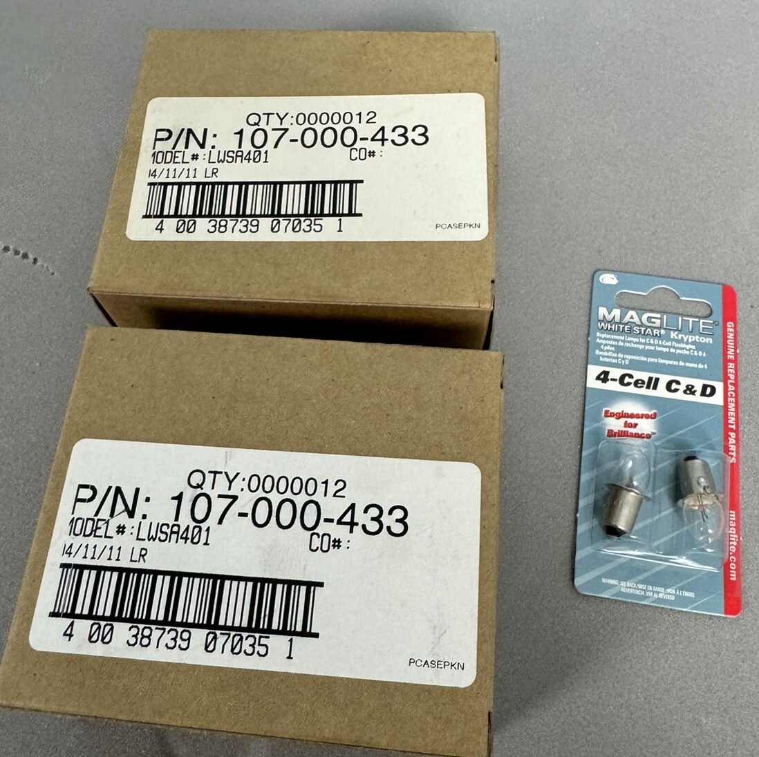 24x Packs of 2 (48 bulbs) Maglite Krypton White Star 4-Cell C&D Flashlight Bulbs