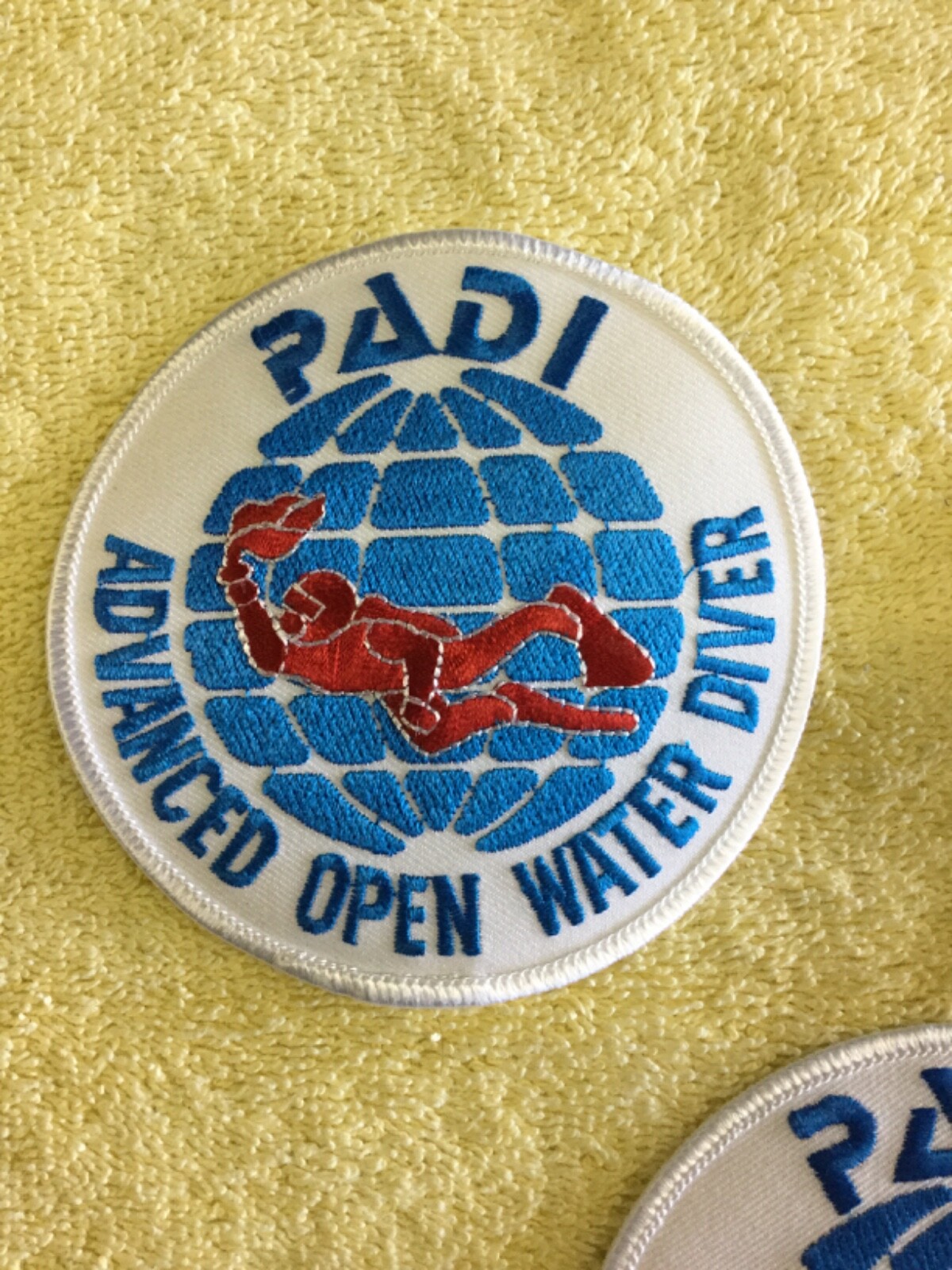 PADI ADVANCED OPEN WATER DIVER SCUBA PATCH - 3 TOTAL PATCHES - PICTURED