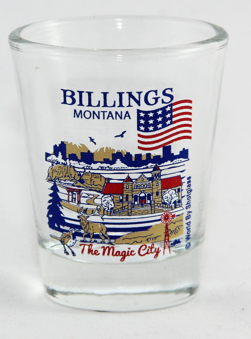BILLINGS MONTANA GREAT AMERICAN CITIES COLLECTION SHOT GLASS SHOTGLASS