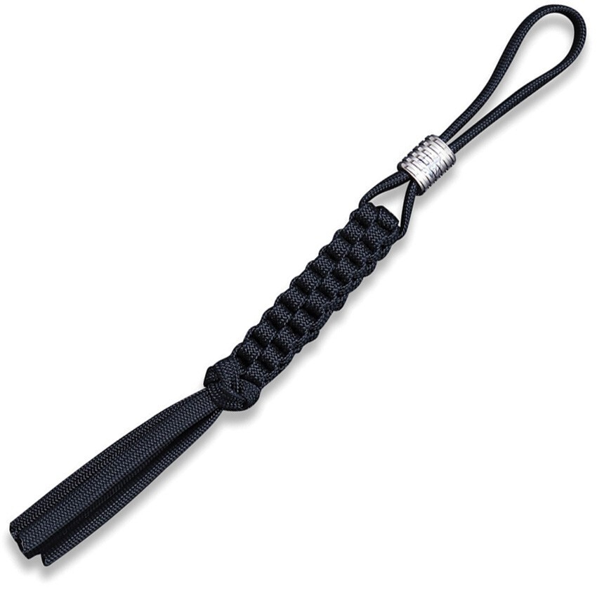 We Knife Co Lanyard Black Braided Paracord Construction w/ Titanium Bead A01E