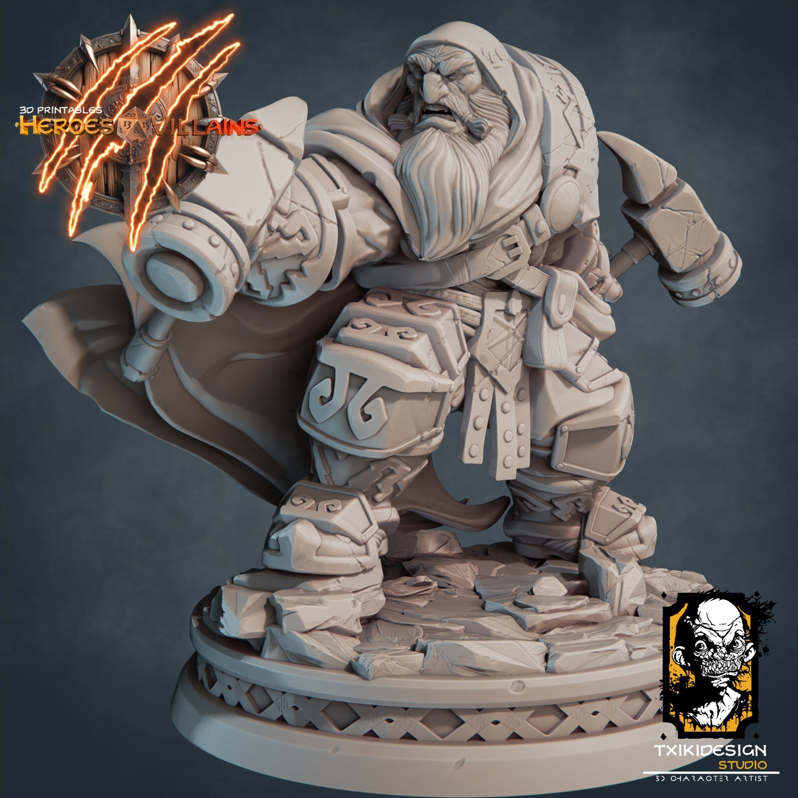 Dungeons and Dragons - Playable Character - Dwarf Male Durkoth Paladin, Fighter