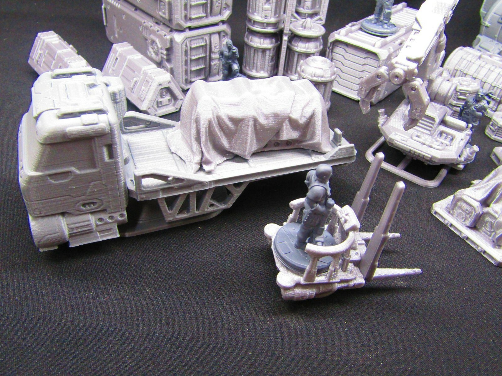 47pc Sci Fi Dock Cargo Set w/ Minis Miniatures Scenery Scatter Terrain 3D Print