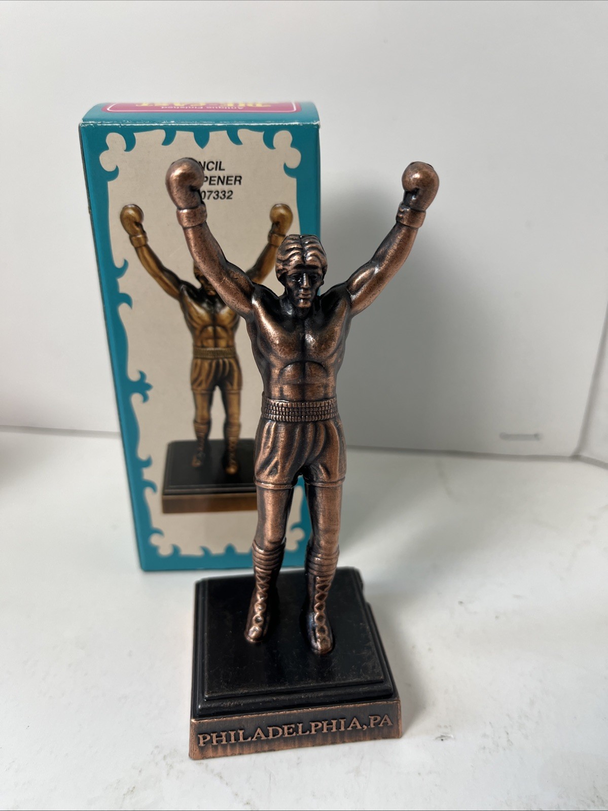 NIB Rocky Balboa Pencil Sharpener 07332 Die Cast Philadelphia PA Statue NEW NOS