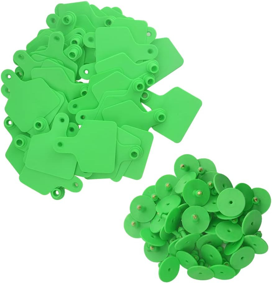 100 sets etiquetas oreja ganado vacas cerdos ovejas caballos cabritos verdes