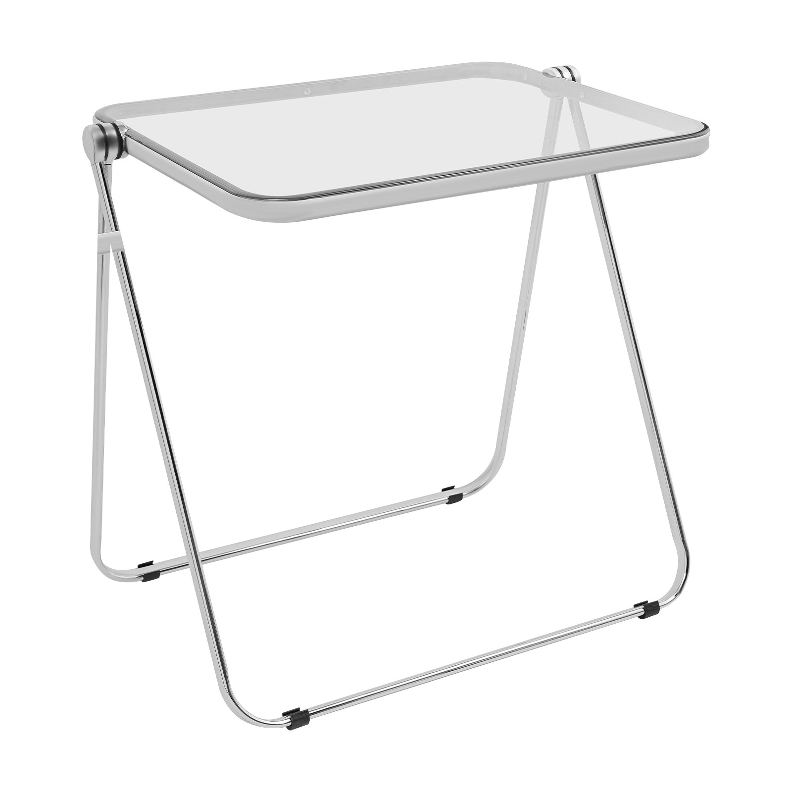 Clear Folding Table Portable Home Office Small Computer Desk Indoor Side Table