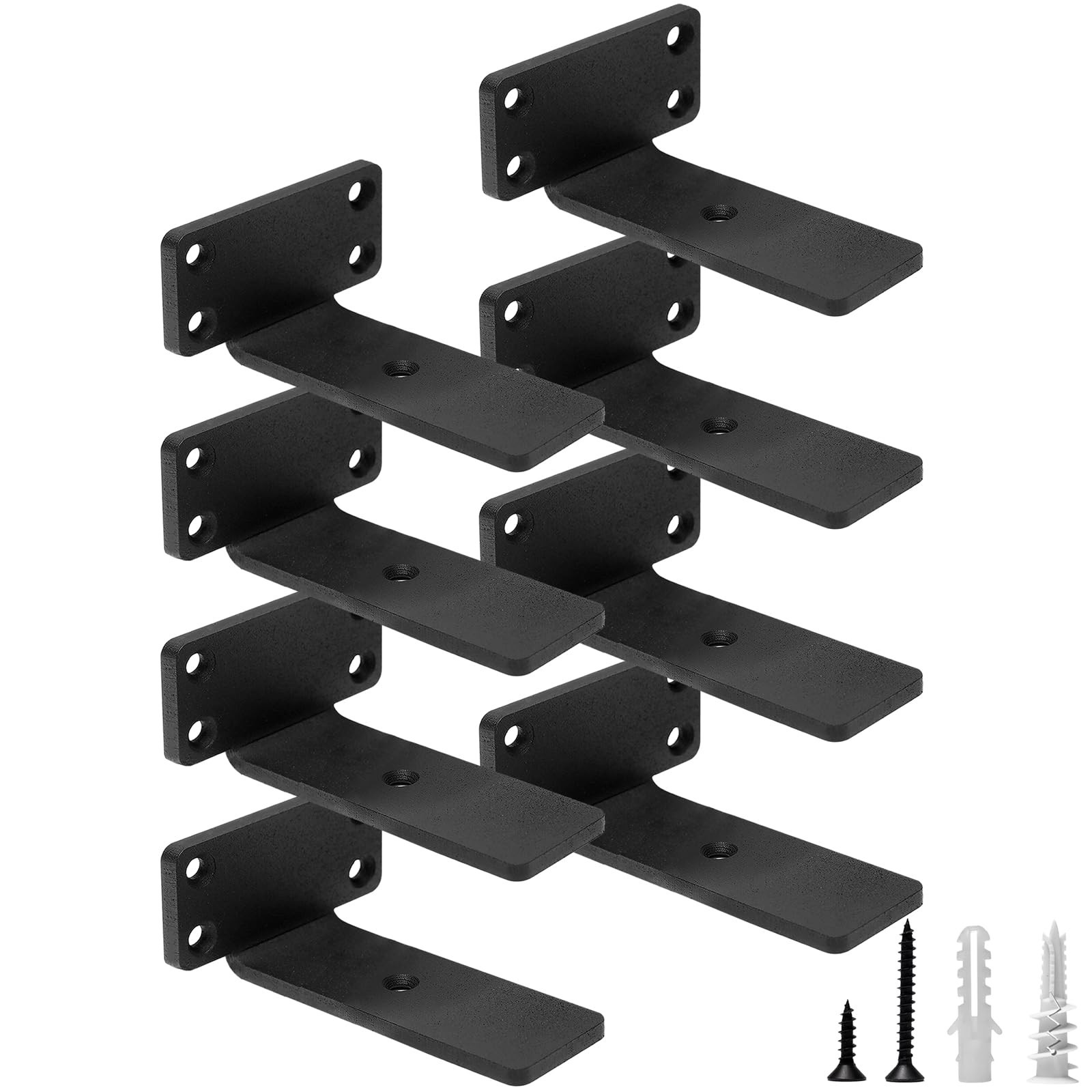 Heavy Duty Floating Shelf Brackets, 4-Inch (1/5'' Thick) Hidden Shelves Hardw...