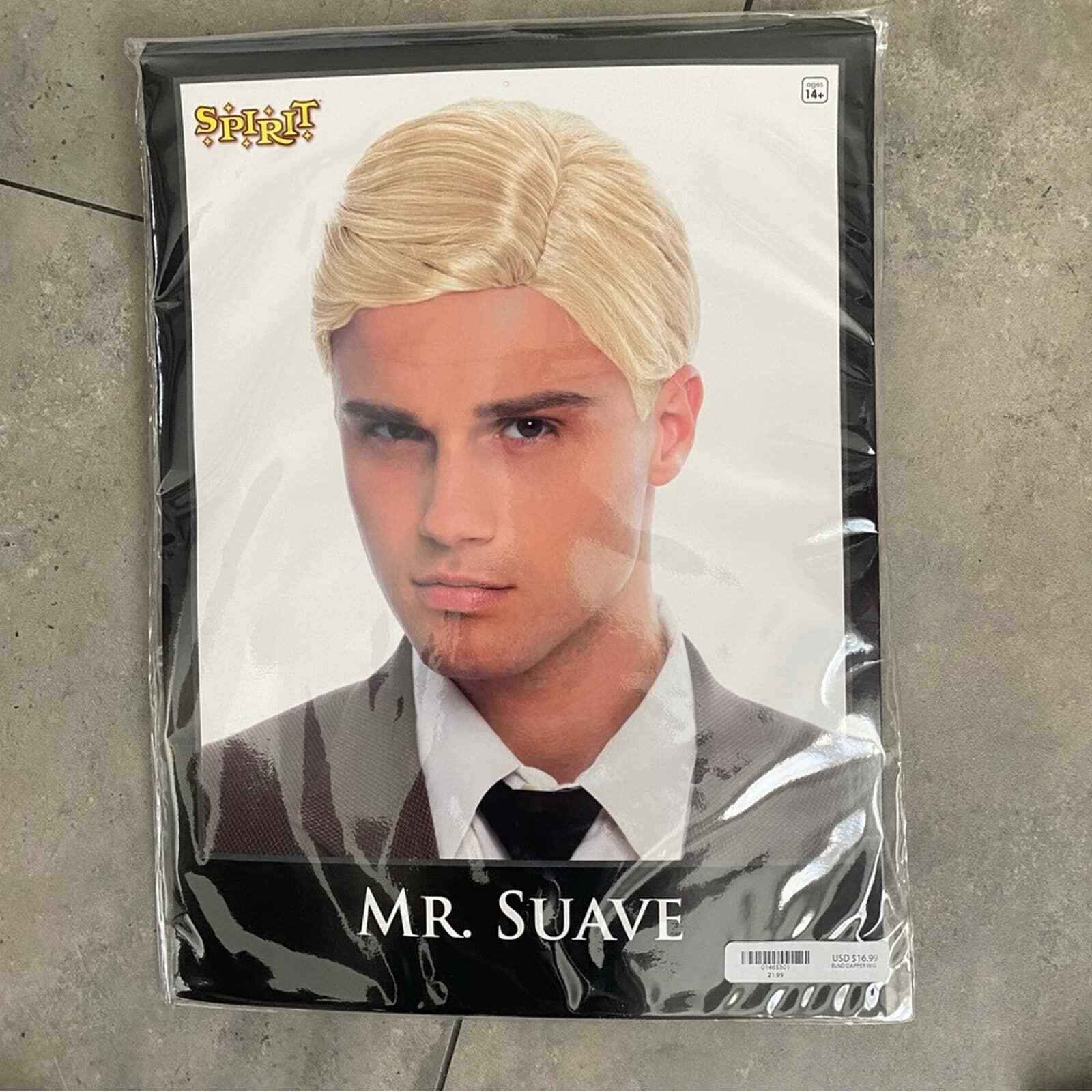 NEW Men's Spirit Halloween mens mr suave short blonde wig