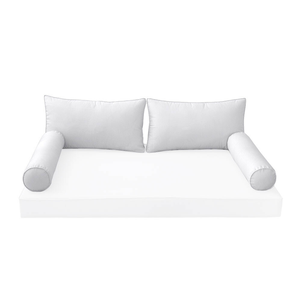 |SLIPCOVER ONLY|S2 Outdoor Bolster Backrest Pillow Covers Same Piped Queen AD105