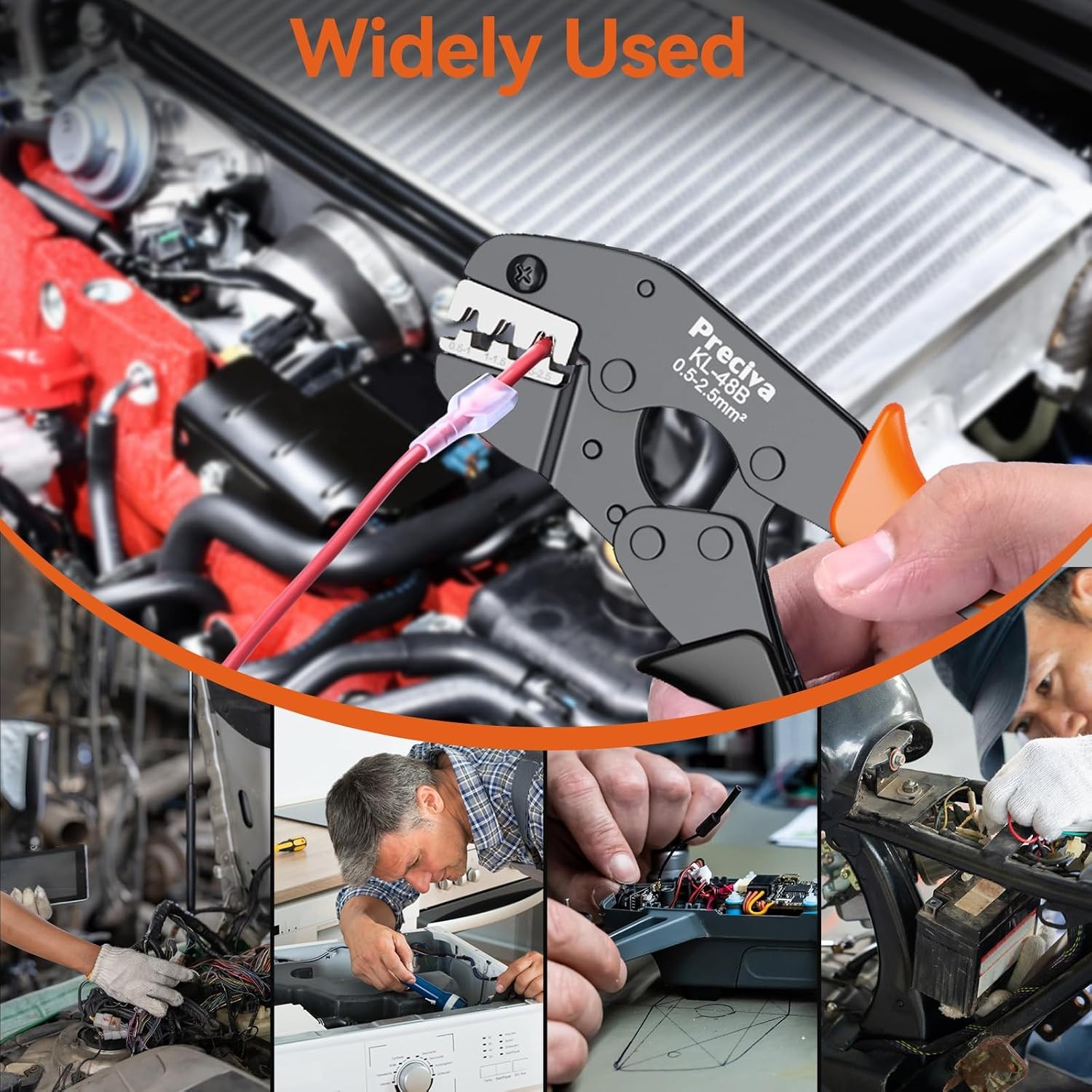 Terminal Crimper Tool Kit, Professional Ratcheting Wire Crimping Tool with AWG