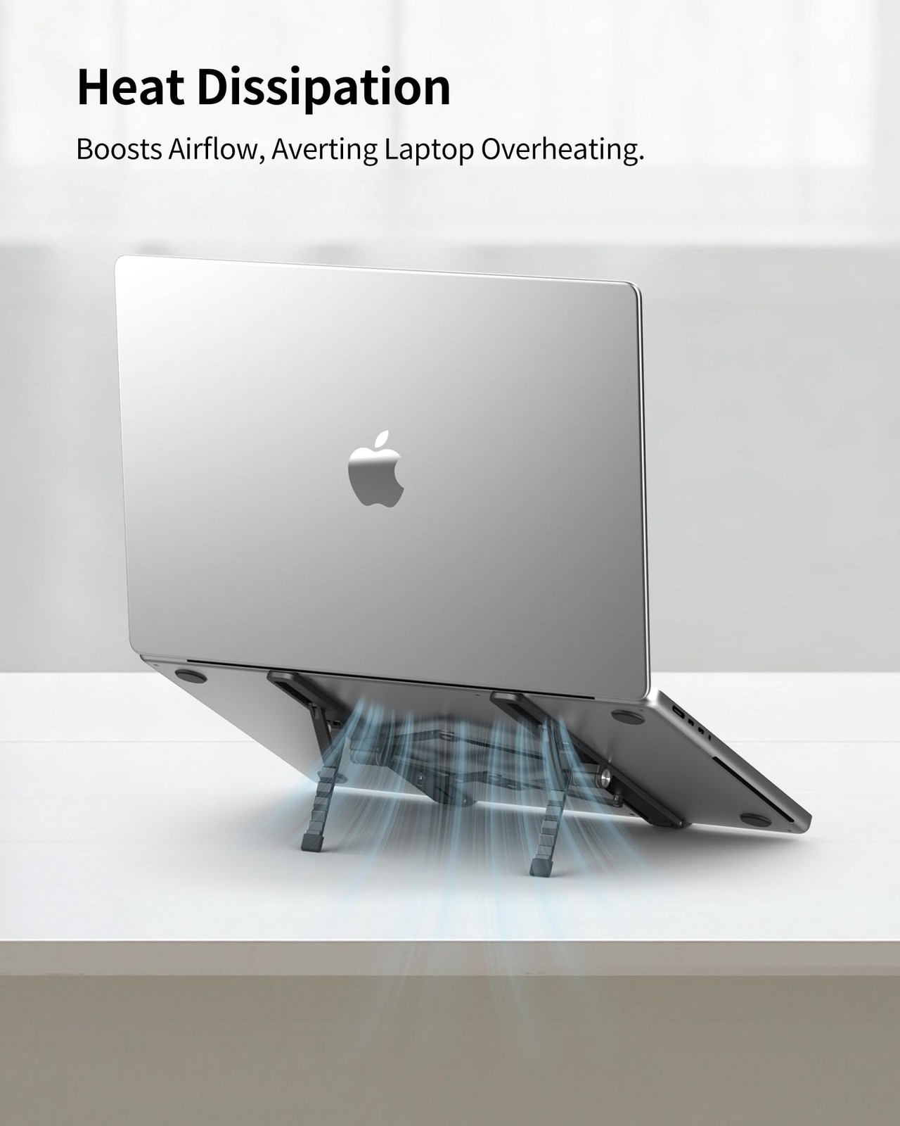 2025 Foldable Laptop Stand for Desk - Bi-fold Ergonomic Spring Adjustable Com...
