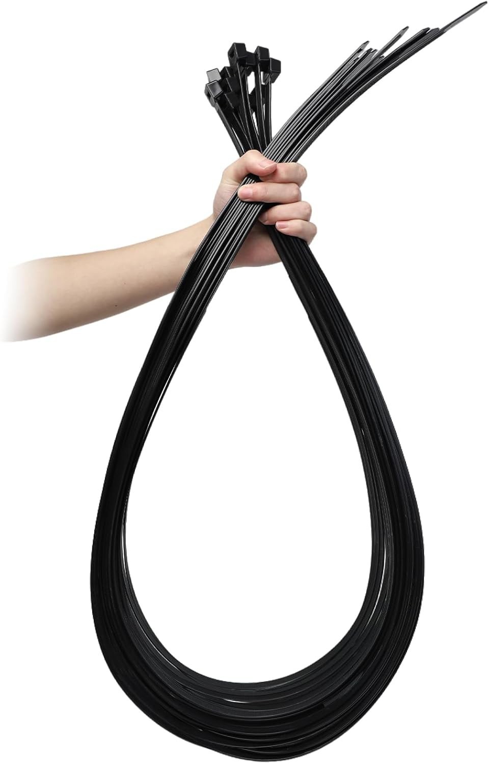 Extra Long Zip Ties Heavy Duty Outdoor, Premium Black Large Zip Ties 48 Inch Cab