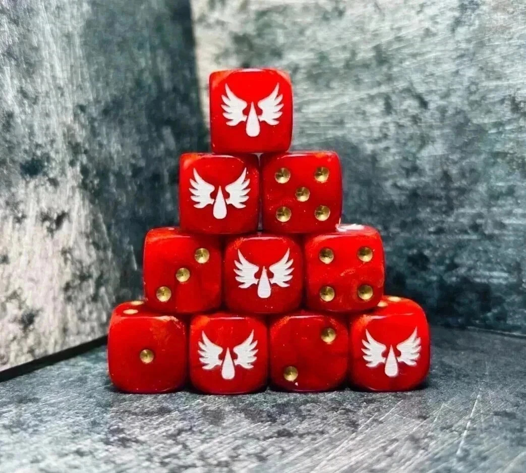 Angels of Sanguine, inspired Custom Dice, Ideal for Games like Lord of the Ring